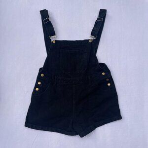 Black Denim Shein Jean Overall Shorts Size 0XL Fall Autumn Grunge Goth Emo Alt